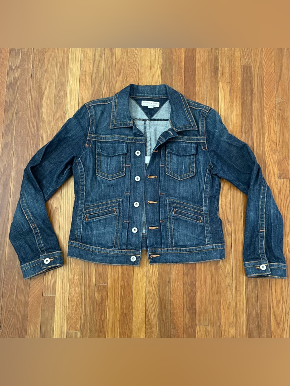 Tommy Hilfiger Dark Blue Denim Jacket with Contrast Stitching